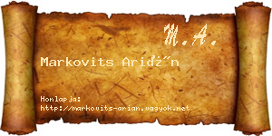 Markovits Arián névjegykártya